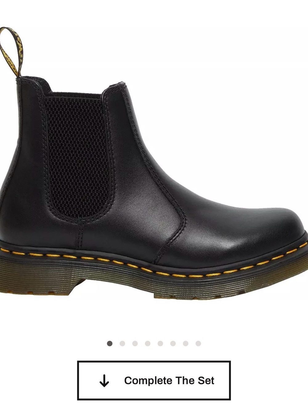 Dr. Martens Black Chelsea Boot with Yellow Stitching
